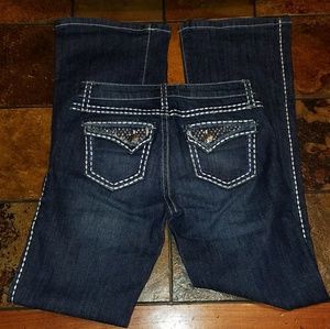 Wrangler Rock 47 Dark Denim Jeans 3/4 x 34